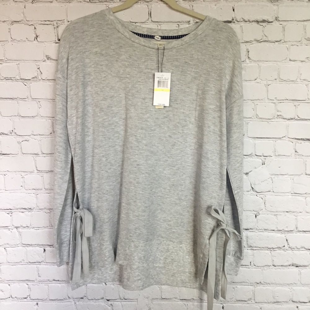CUIPO NEW WITH TAGS GRAY LONG SLEEVE SIDE TIES MED